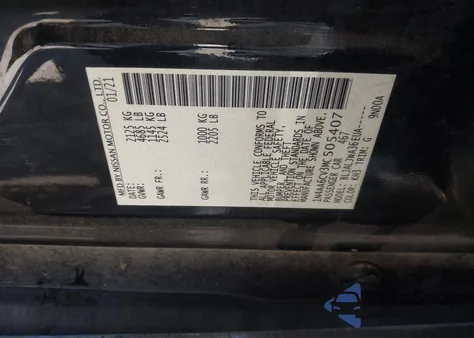 2021 Nissan Maxima Sv Xtronic Cvt z USA, uszkodzony, nr VIN 1N4AA6CV3MC505407